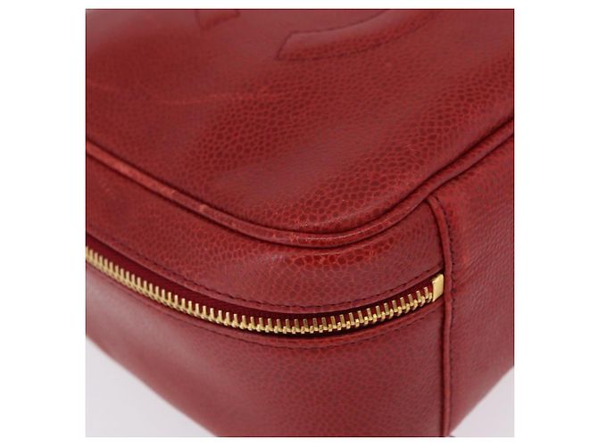 Bolso Vanity CHANEL de piel Caviar 2way Rojo Dorado CC - vista 15