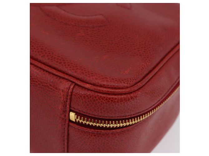 Bolso Vanity CHANEL de piel Caviar 2way Rojo Dorado CC - vista 16