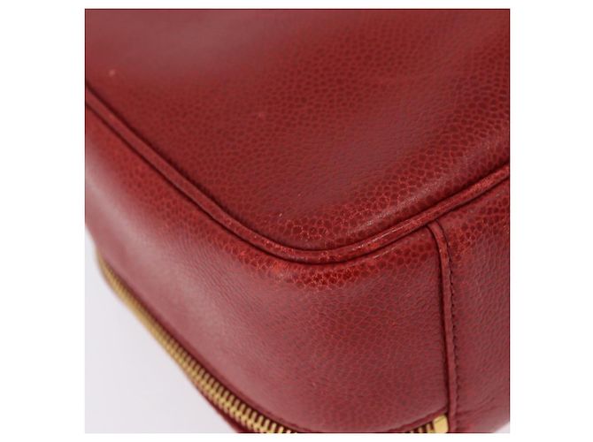 Bolso Vanity CHANEL de piel Caviar 2way Rojo Dorado CC - vista 17
