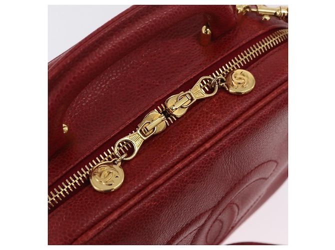 Bolso Vanity CHANEL de piel Caviar 2way Rojo Dorado CC - vista 19