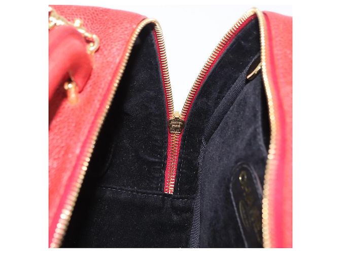 Bolso Vanity CHANEL de piel Caviar 2way Rojo Dorado CC - vista 23