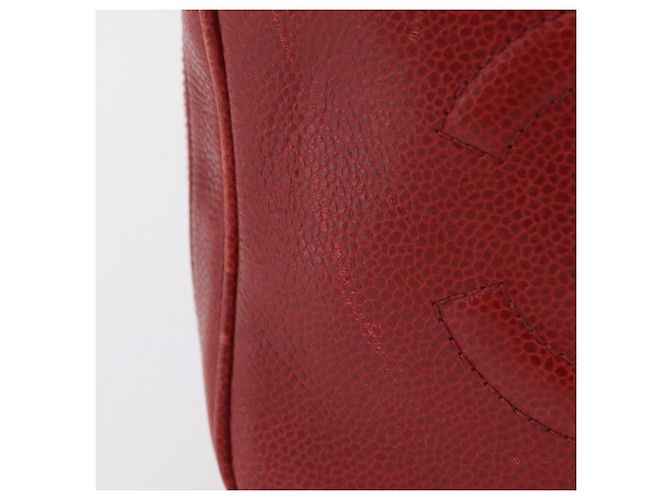 Bolso Vanity CHANEL de piel Caviar 2way Rojo Dorado CC - vista 3