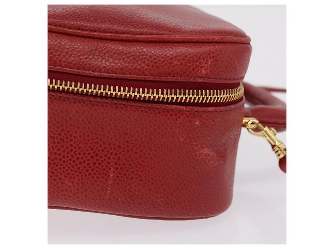 Bolso Vanity CHANEL de piel Caviar 2way Rojo Dorado CC - vista 6