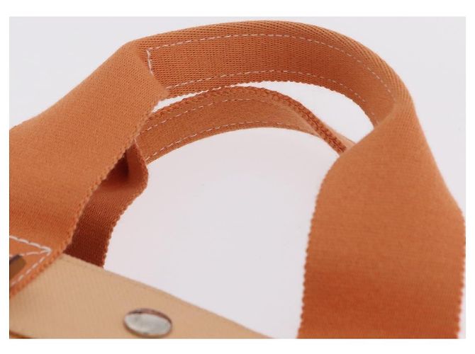 Hermès HERMES Coquillage PM Hand Bag Canvas Orange Silver - Ansicht 10