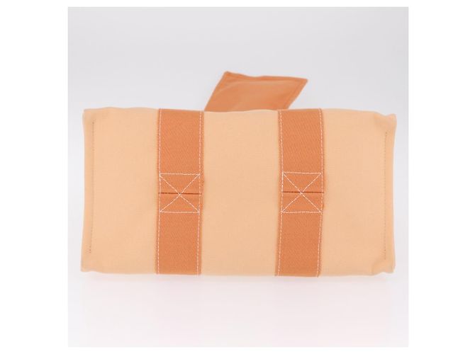 Hermès HERMES Coquillage PM Hand Bag Canvas Orange Silver - Ansicht 11