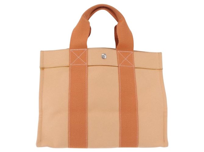 Hermès HERMES Coquillage PM Hand Bag Canvas Orange Silver - Ansicht 2