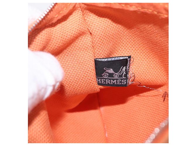 Hermès HERMES Coquillage PM Hand Bag Canvas Orange Silver - Ansicht 22