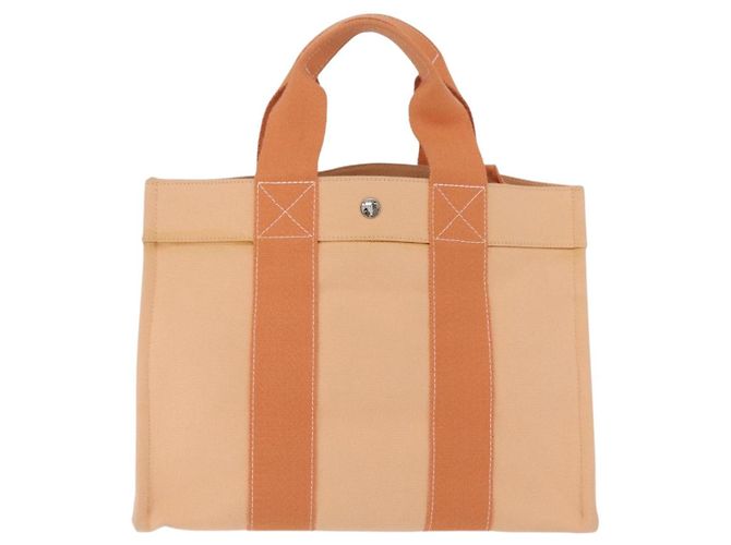 Hermès HERMES Coquillage PM Hand Bag Canvas Orange Silver - Ansicht 3