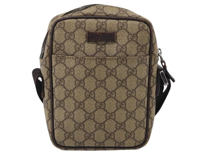 GUCCI GG Supreme Shoulder Bag PVC Beige Silver 122754 - vista 2