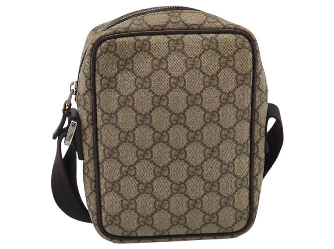 GUCCI GG Supreme Shoulder Bag PVC Beige Silver 122754 - vista 3