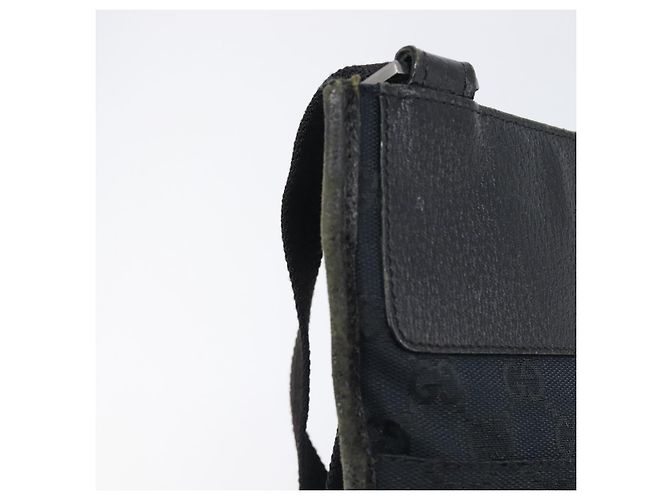 GUCCI GG Canvas Shoulder Bag Black Silver 27639 - vista 16