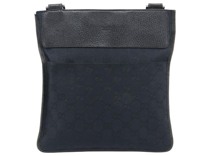 GUCCI GG Canvas Shoulder Bag Black Silver 27639 - vista 2