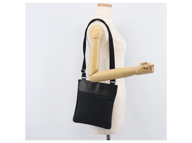 GUCCI GG Canvas Shoulder Bag Black Silver 27639 - vista 26