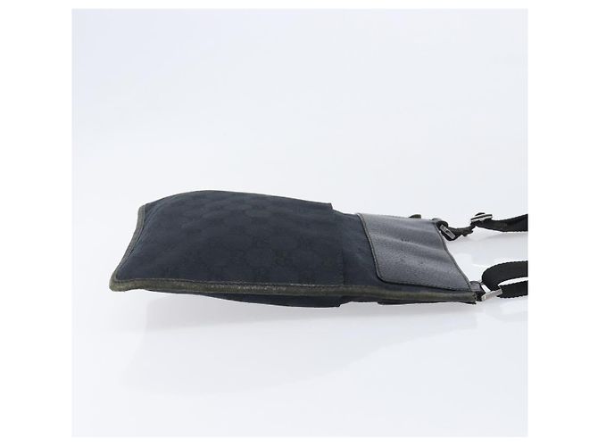 GUCCI GG Canvas Shoulder Bag Black Silver 27639 - vista 4