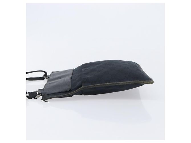 GUCCI GG Canvas Shoulder Bag Black Silver 27639 - vista 5