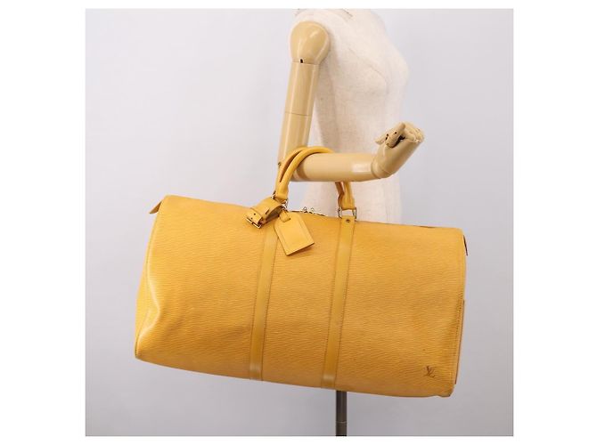 LOUIS VUITTON Epi Keepall 55 Boston Bag Yellow LV - vista 23