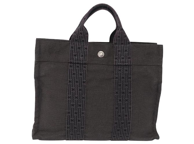 Hermès HERMES Her Line PM Hand Bag Canvas Gray Silver - Ansicht 2