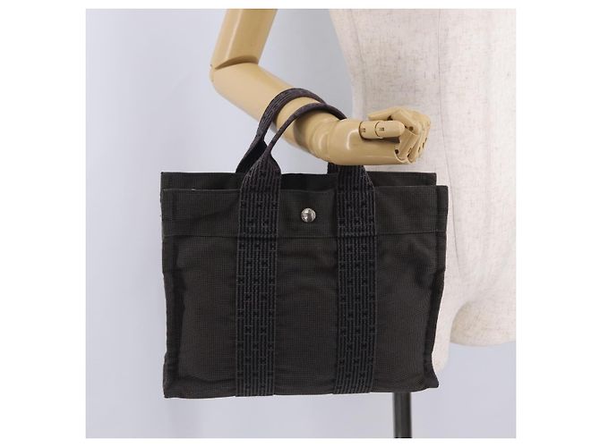 Hermès HERMES Her Line PM Hand Bag Canvas Gray Silver - Ansicht 22