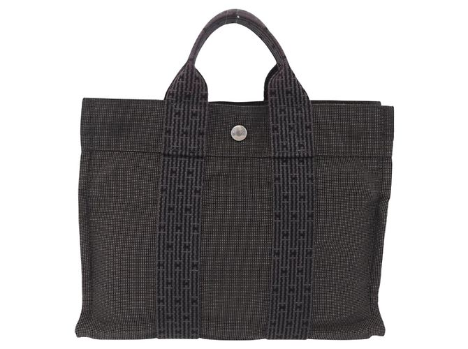 Hermès HERMES Her Line PM Hand Bag Canvas Gray Silver - Ansicht 3