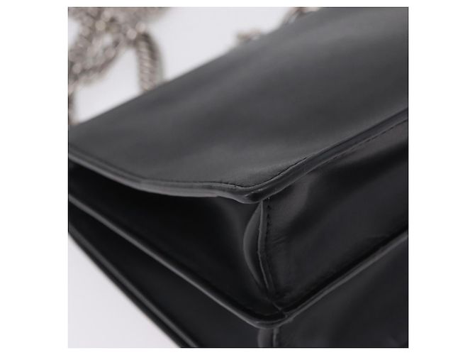 FENDI Canay Chain Shoulder Bag Leather Black Silver 8M0381 - vista 12