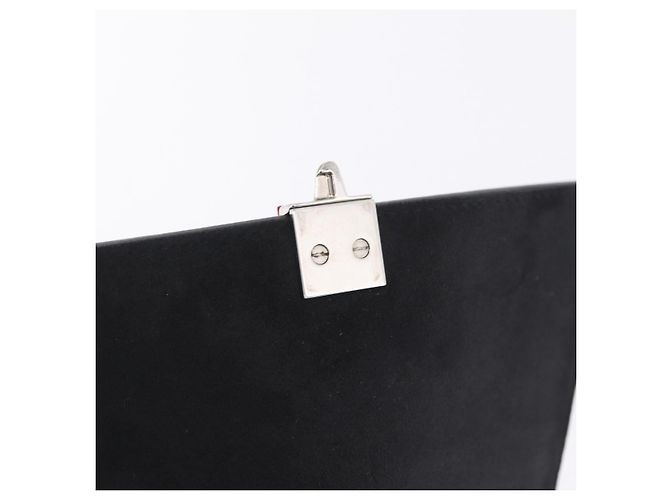 FENDI Canay Chain Shoulder Bag Leather Black Silver 8M0381 - vista 16
