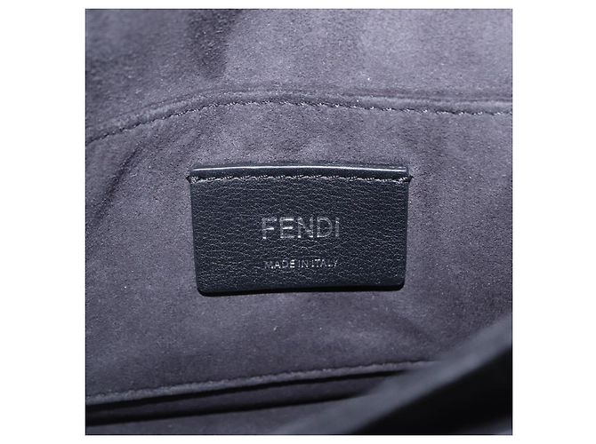 FENDI Canay Chain Shoulder Bag Leather Black Silver 8M0381 - vista 18