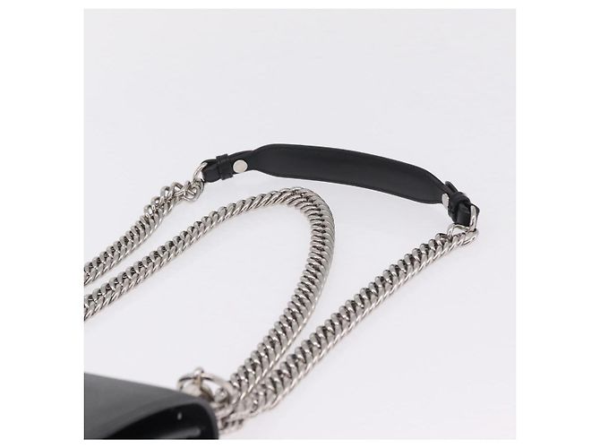 FENDI Canay Chain Shoulder Bag Leather Black Silver 8M0381 - vista 8