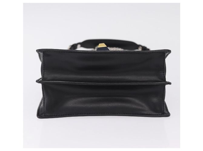 FENDI Canay Chain Shoulder Bag Leather Black Silver 8M0381 - vista 9