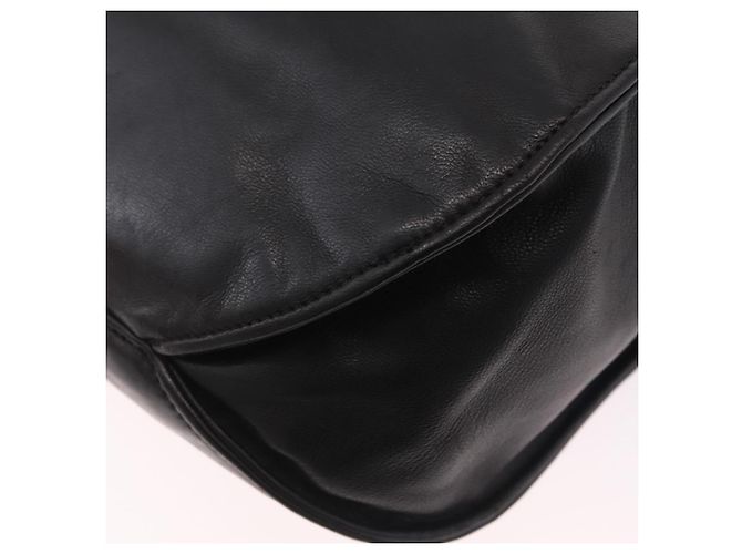 CHANEL Chain Shoulder Tote Bag Leather Black Silver CC - vista 14