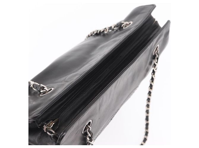 CHANEL Chain Shoulder Tote Bag Leather Black Silver CC - vista 15
