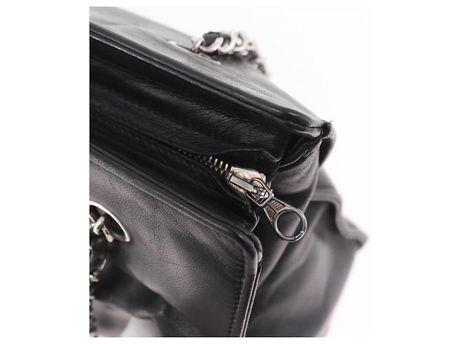 CHANEL Chain Shoulder Tote Bag Leather Black Silver CC - vista 16