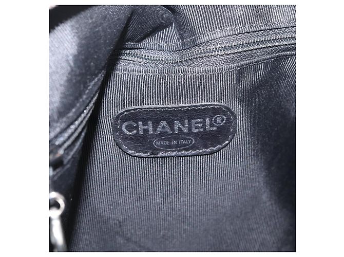 CHANEL Chain Shoulder Tote Bag Leather Black Silver CC - vista 17