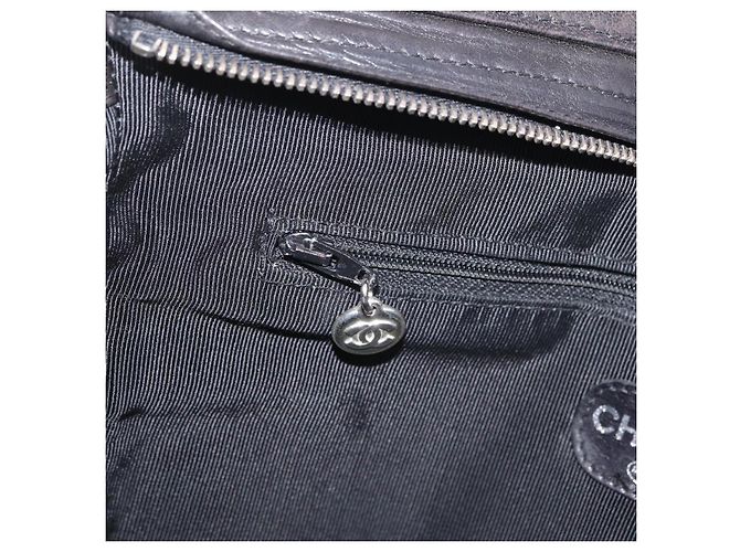 CHANEL Chain Shoulder Tote Bag Leather Black Silver CC - vista 21