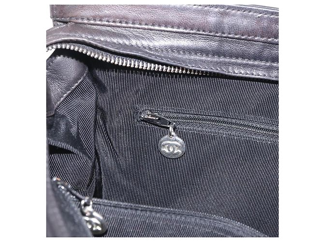 CHANEL Chain Shoulder Tote Bag Leather Black Silver CC - vista 23