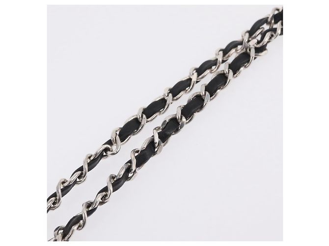 CHANEL Chain Shoulder Tote Bag Leather Black Silver CC - vista 9