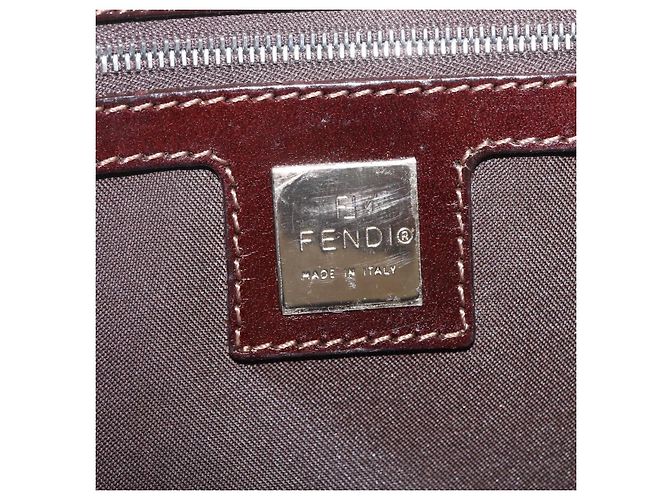 FENDI Mamma Baguette Shoulder Bag cotton Ivory Silver - vista 23