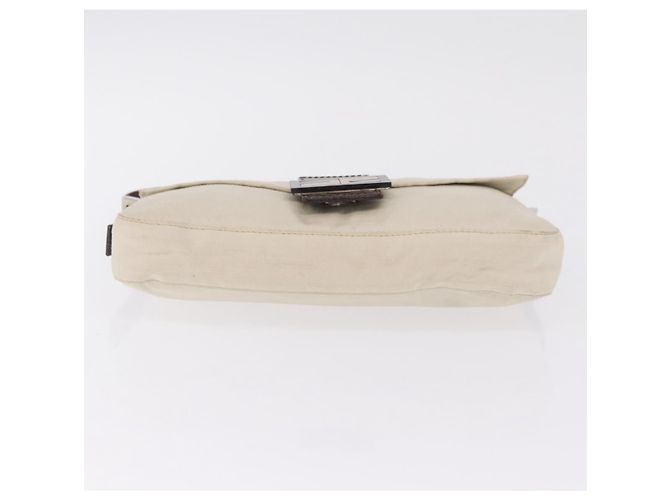 FENDI Mamma Baguette Shoulder Bag cotton Ivory Silver - vista 6