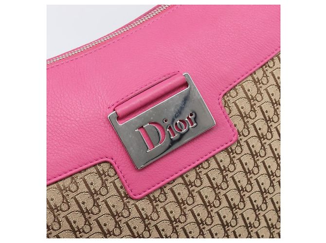 Christian Dior Trotter Canvas Shoulder Bag Beige Silver - vista 16