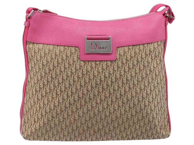 Christian Dior Trotter Canvas Shoulder Bag Beige Silver - vista 2