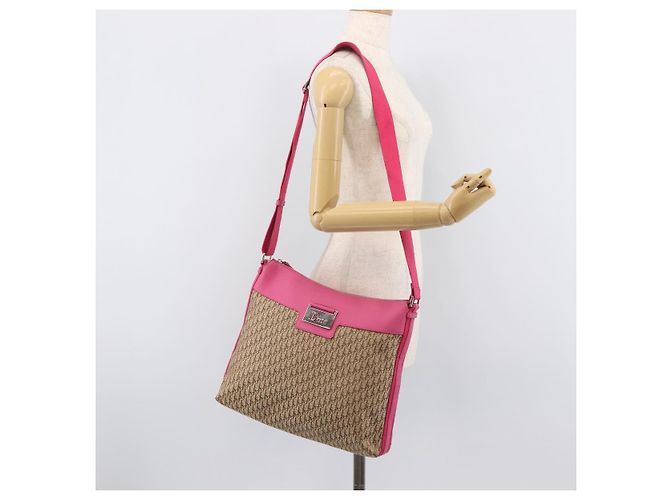 Christian Dior Trotter Canvas Shoulder Bag Beige Silver - vista 26