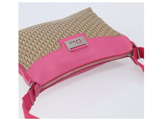Christian Dior Trotter Canvas Shoulder Bag Beige Silver - vista 6