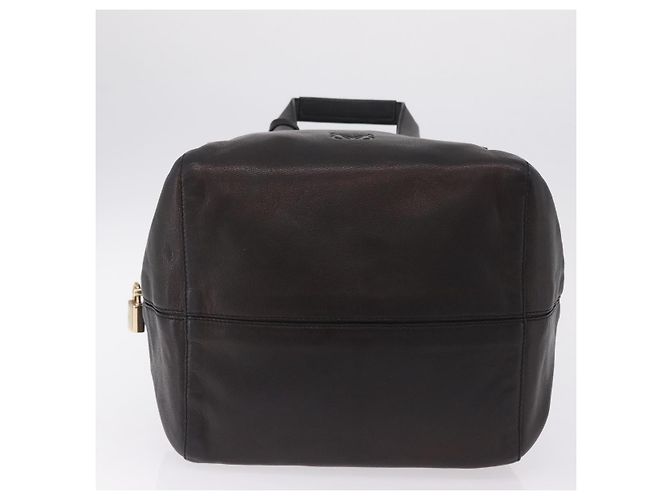 LOEWE Origami Kubo Hand Bag Leather 2way Black Gold - vista 5