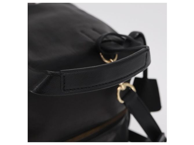 LOEWE Origami Kubo Hand Bag Leather 2way Black Gold - vista 7