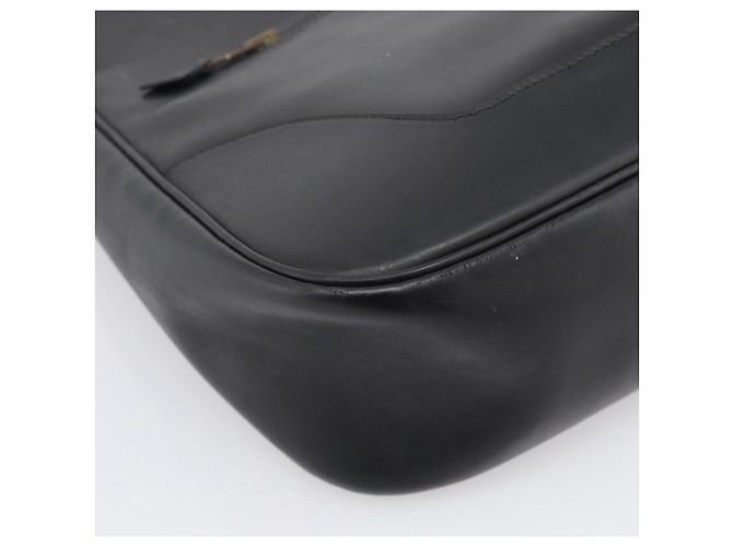 Hermès HERMES Trim Shoulder Bag Leather Black Gold Tone - vista 12