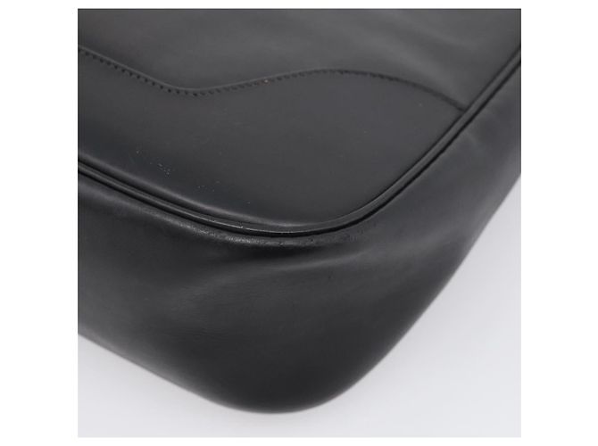 Hermès HERMES Trim Shoulder Bag Leather Black Gold Tone - vista 13