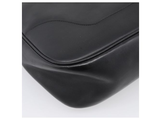 Hermès HERMES Trim Shoulder Bag Leather Black Gold Tone - vista 14