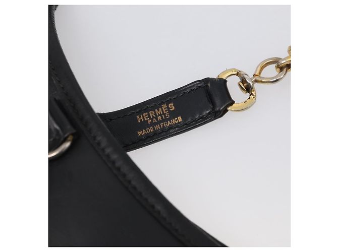 Hermès HERMES Trim Shoulder Bag Leather Black Gold Tone - vista 22