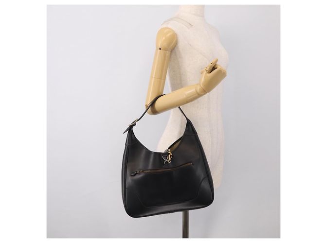 Hermès HERMES Trim Shoulder Bag Leather Black Gold Tone - vista 23