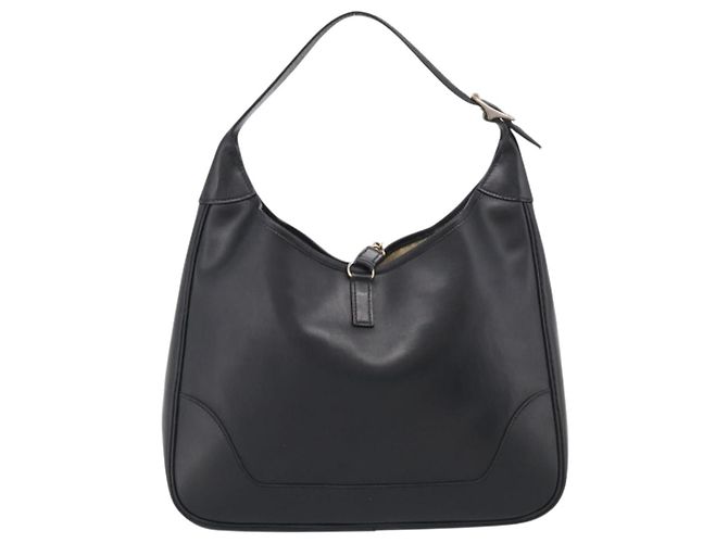 Hermès HERMES Trim Shoulder Bag Leather Black Gold Tone - vista 3