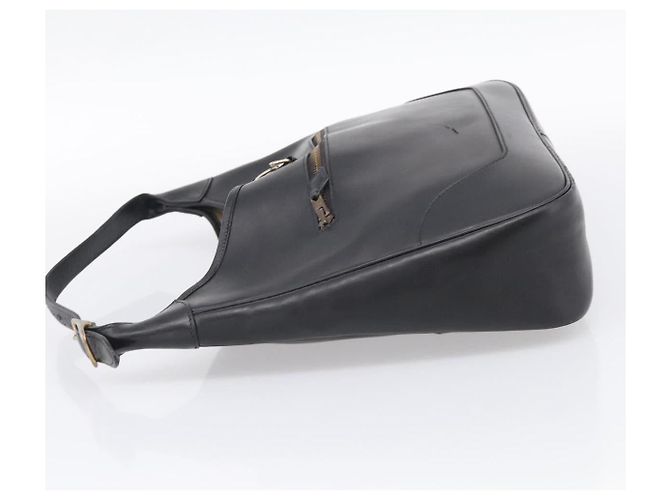 Hermès HERMES Trim Shoulder Bag Leather Black Gold Tone - vista 4
